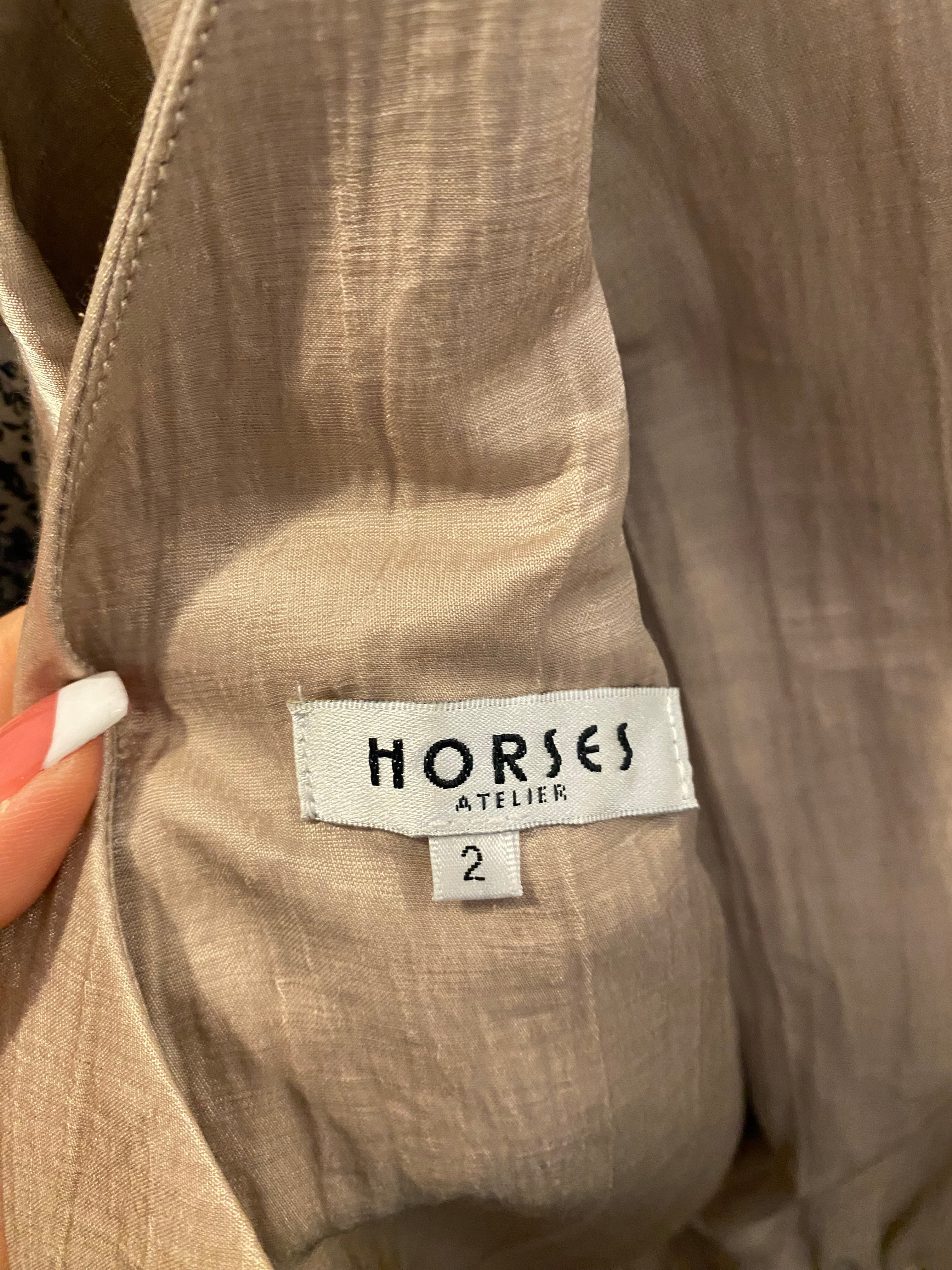 Horses Atelier Beige Linen Blend Wrap Dress - 2 / US 6