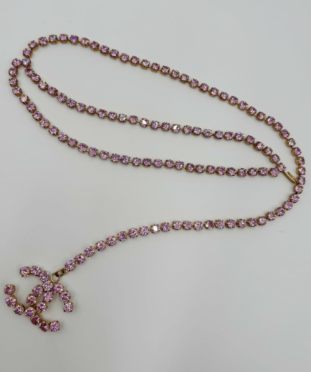 Chanel Vintage Barbie 1995P Baby Pink Iridescent Dangle Belt