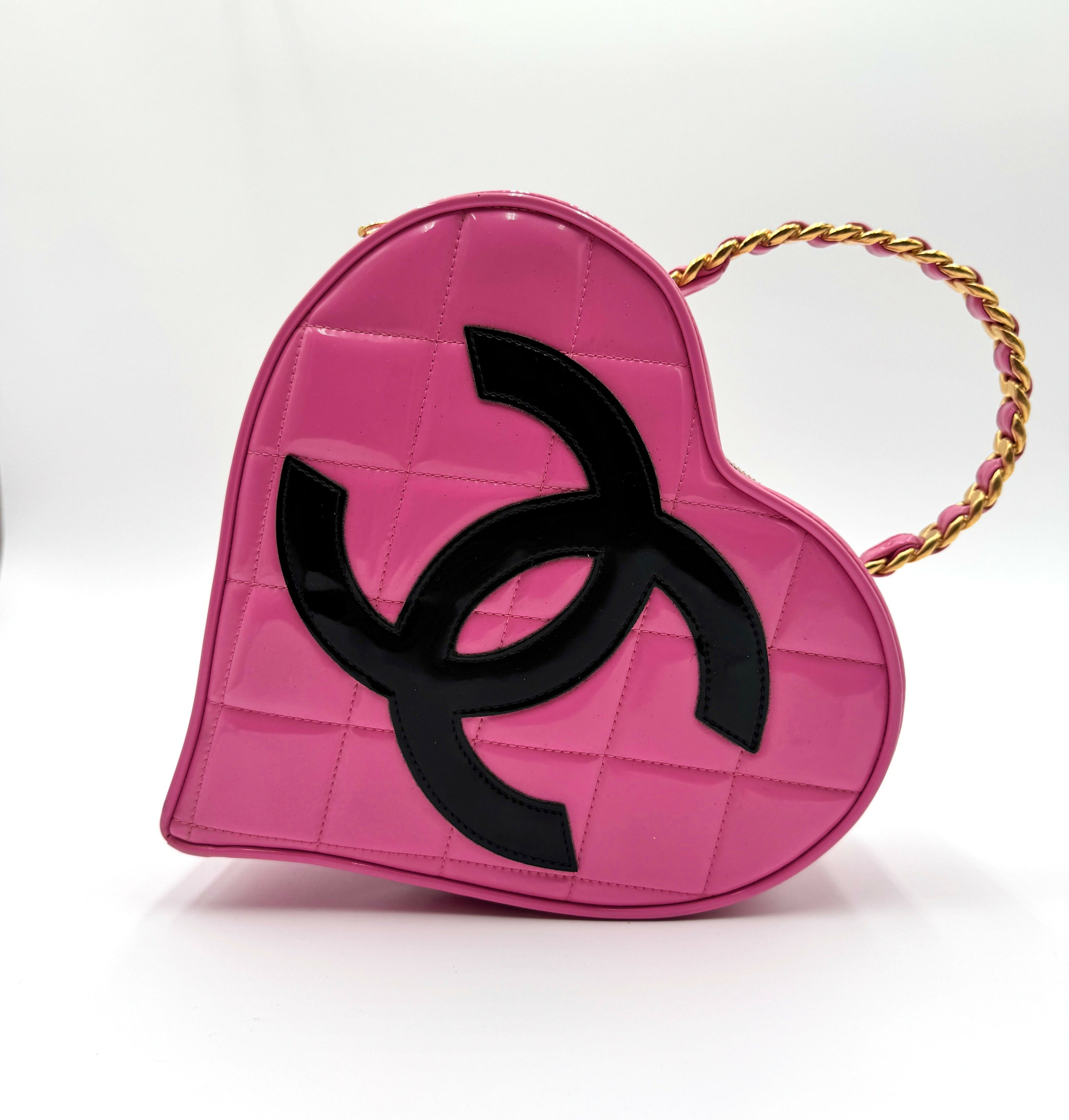 Chanel 1995 Vintage Barbie Pink Heart Vanity Bag