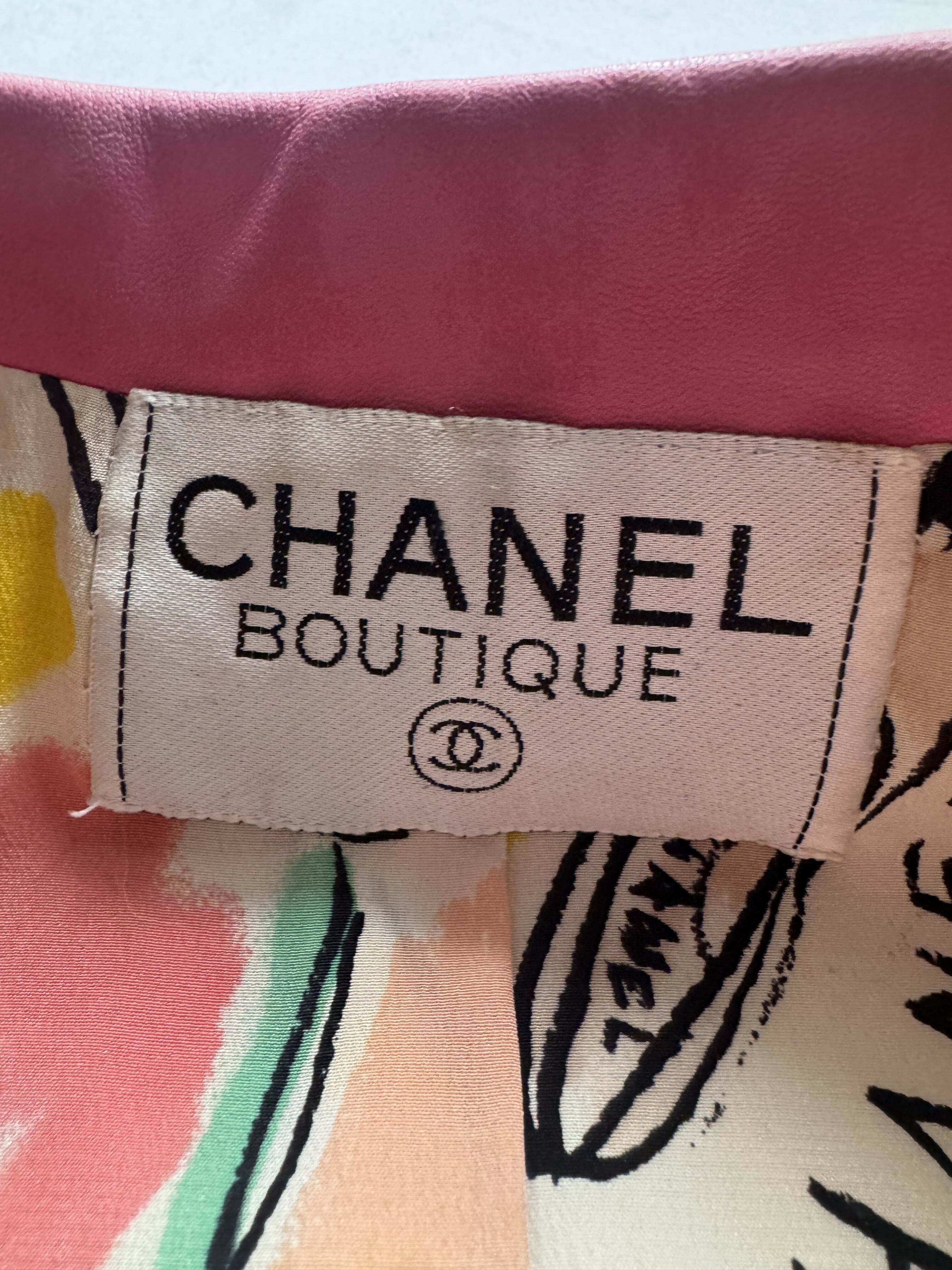 Chanel Vintage 1995 Barbie Pink Leather Cropped Jacket