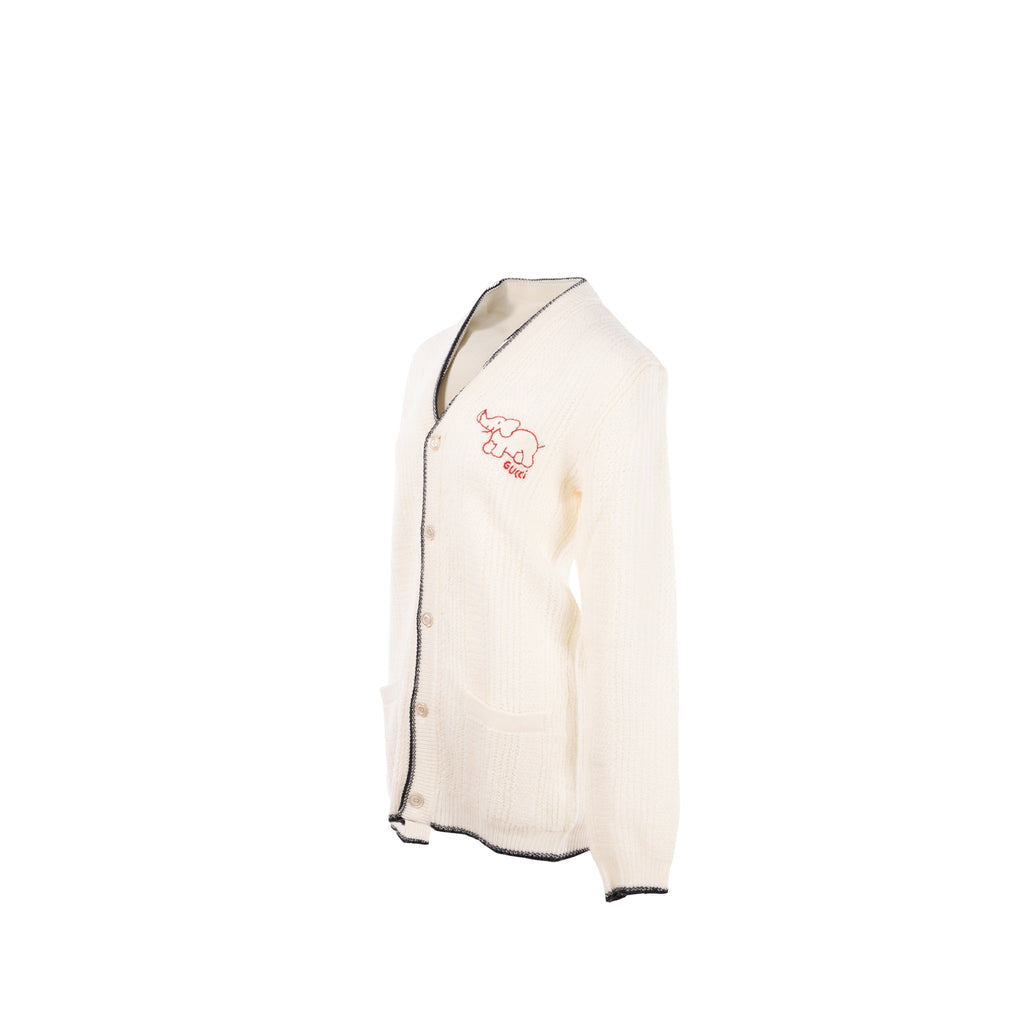 Gucci Size M Elephant igan Wool White/Red