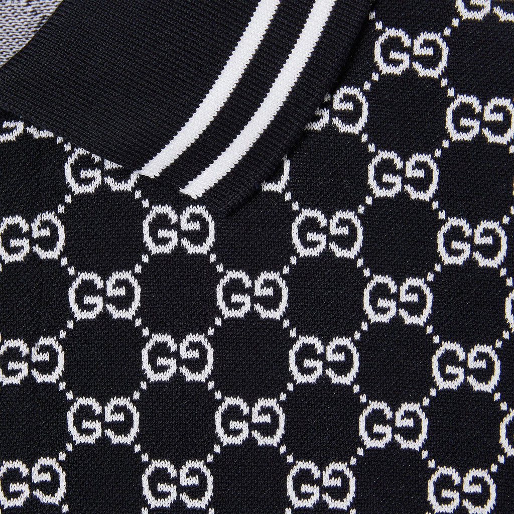 Gg Cotton Piquet Jacquard Polo Shirt