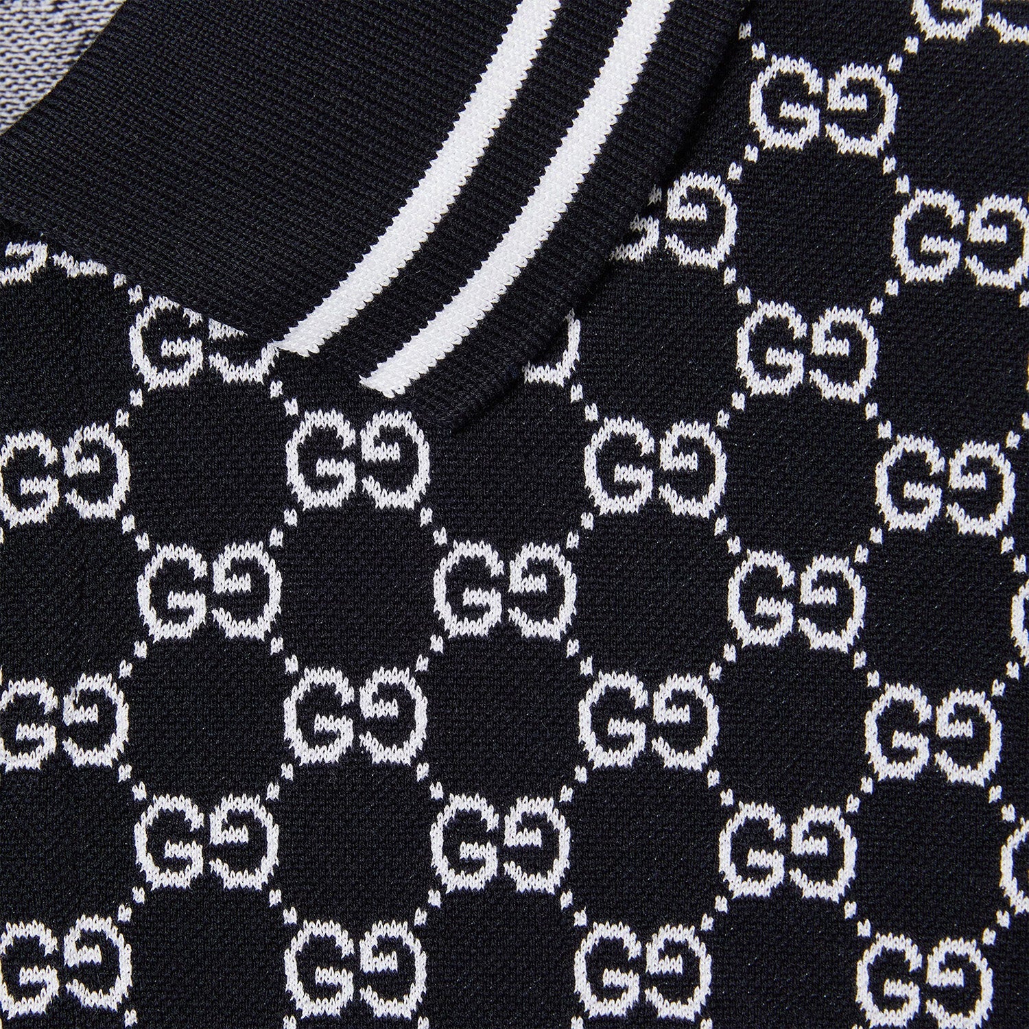 Gg Cotton Piquet Jacquard Polo Shirt