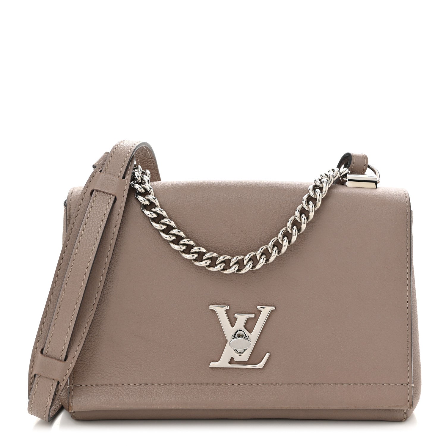 Soft Calfskin Lockme II Chain Bag BB Mastic