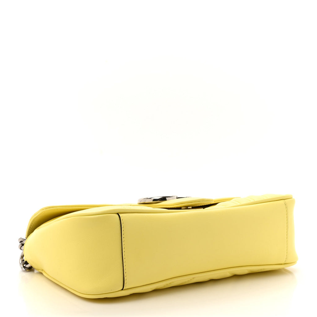 Calfskin Matelasse Small GG Marmont Shoulder Bag Banana