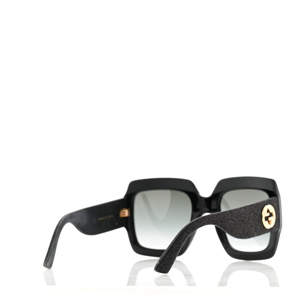 Square Frame GG0102S Sunglasses Glitter Black