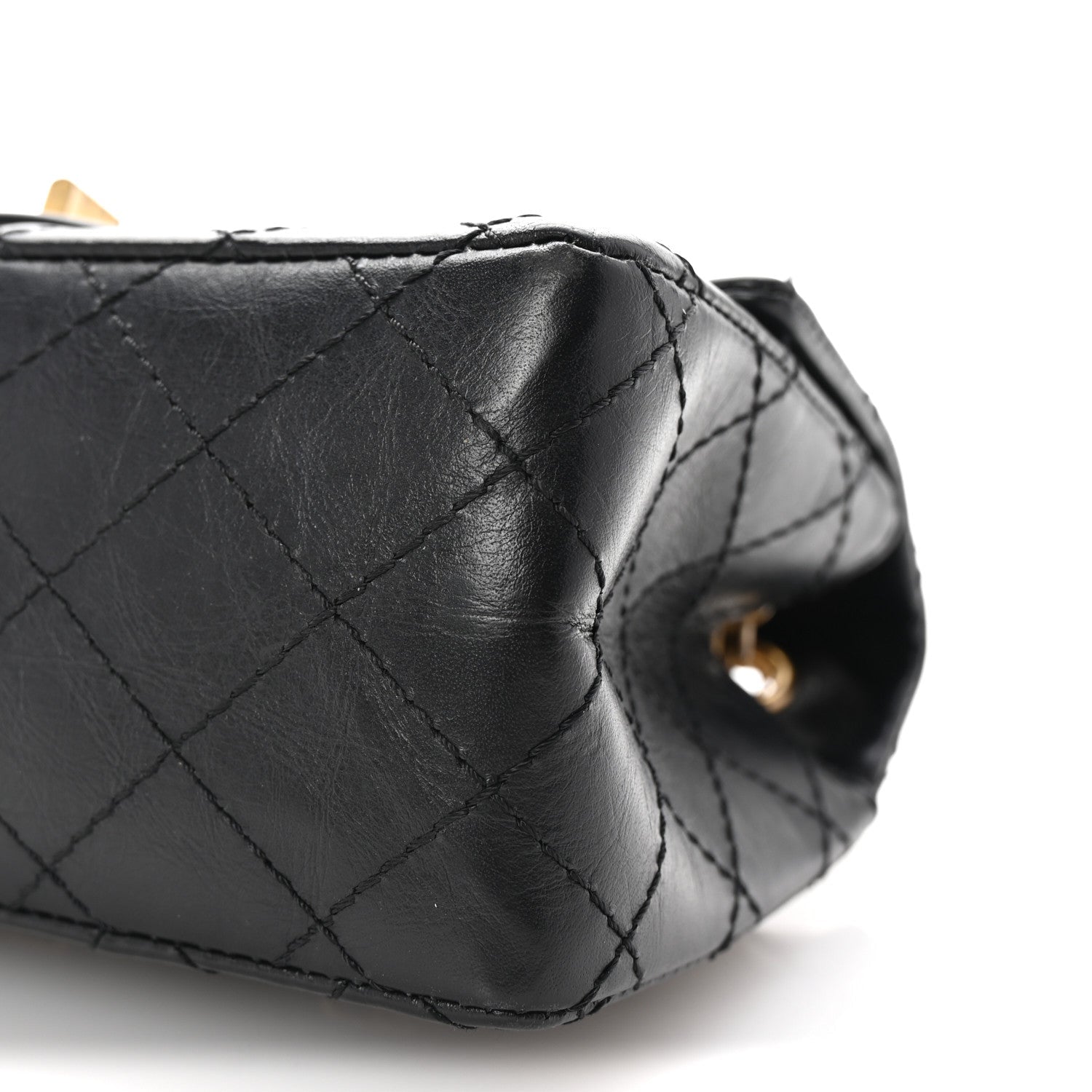 Aged Calfskin Quilted 2.55 Reissue Mini Flap Black