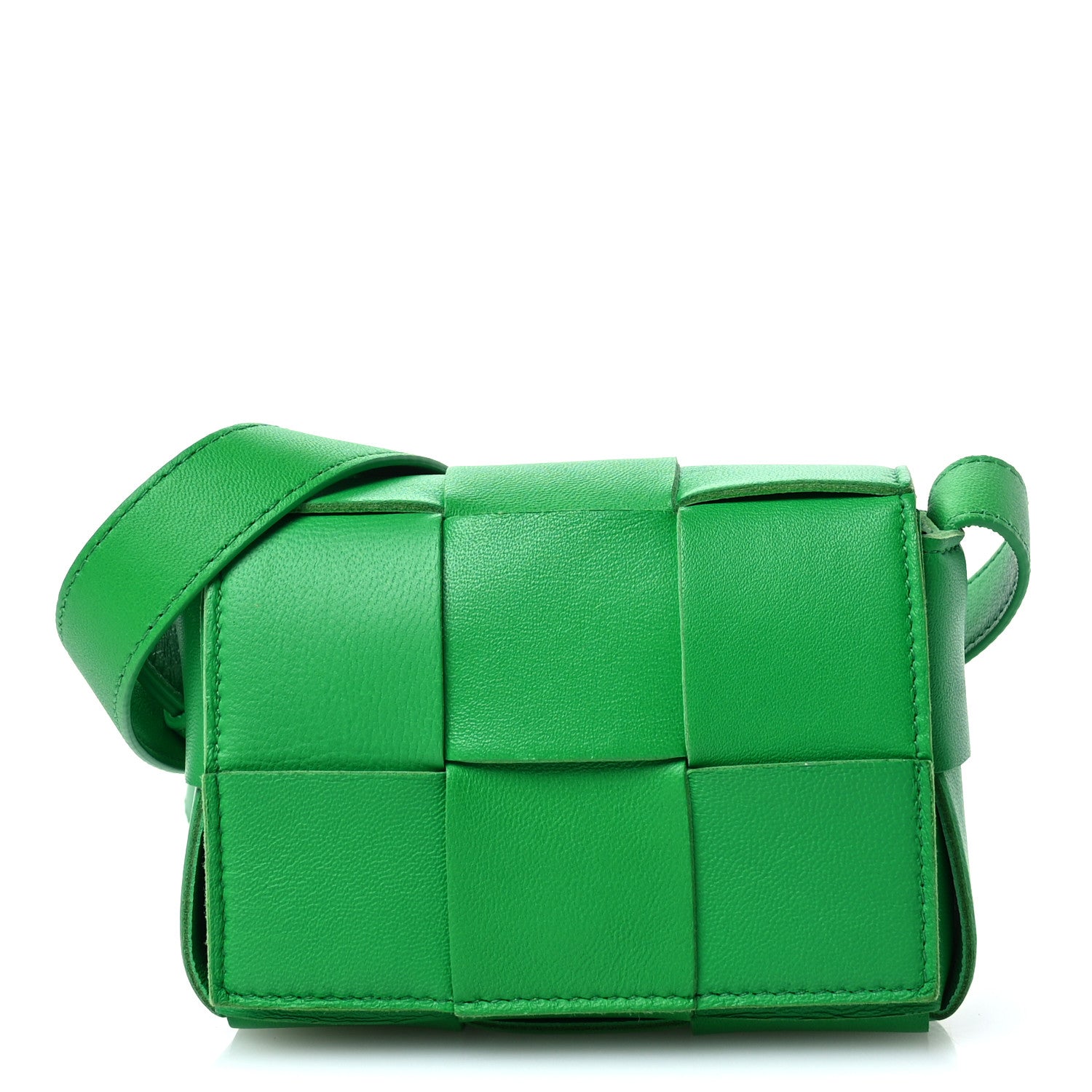 Lambskin Maxi Intrecciato Extra Mini Cassette Crossbody Bag Parakeet