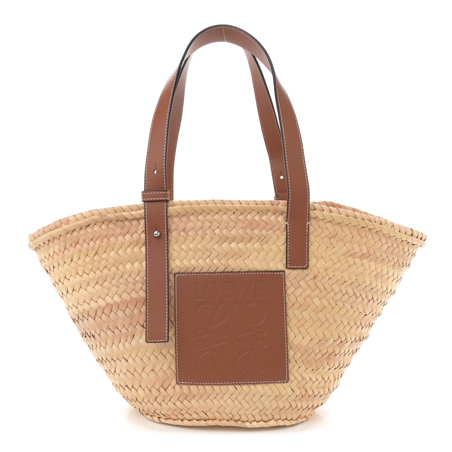 Raffia Medium Basket Tote Bag Natural Tan