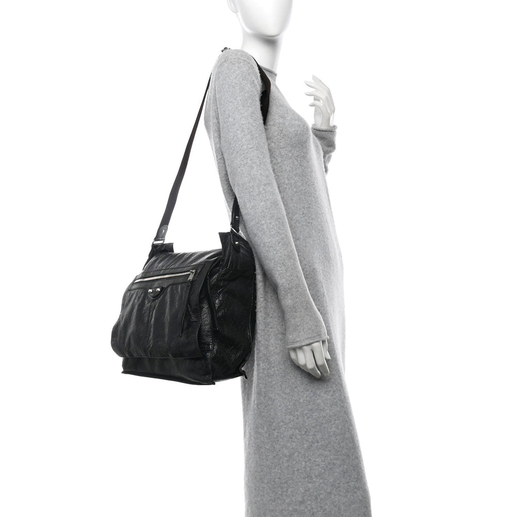 Agneau Arena Foldover Messenger Black