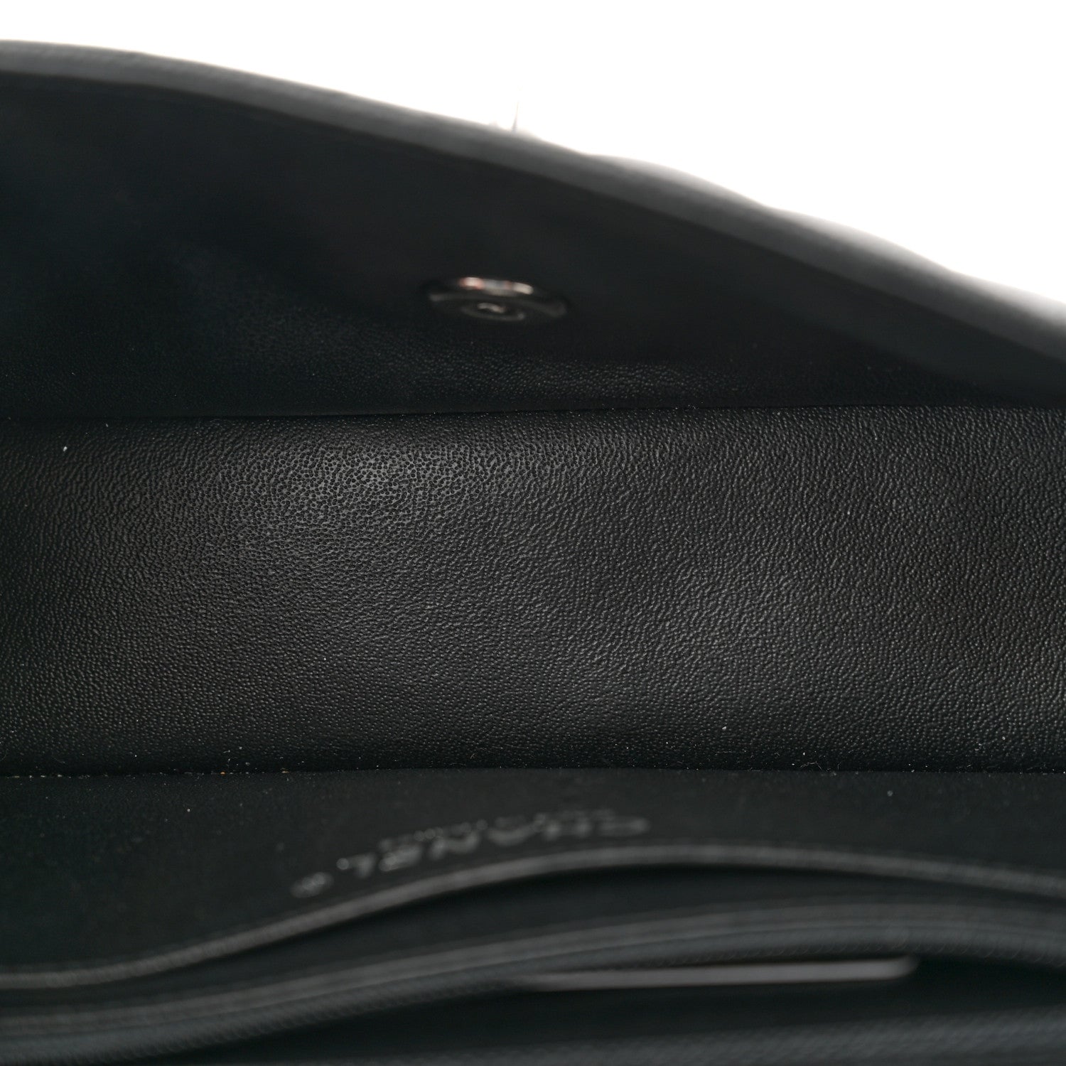 Caviar Chevron Quilted Mini Rectangular Flap Black