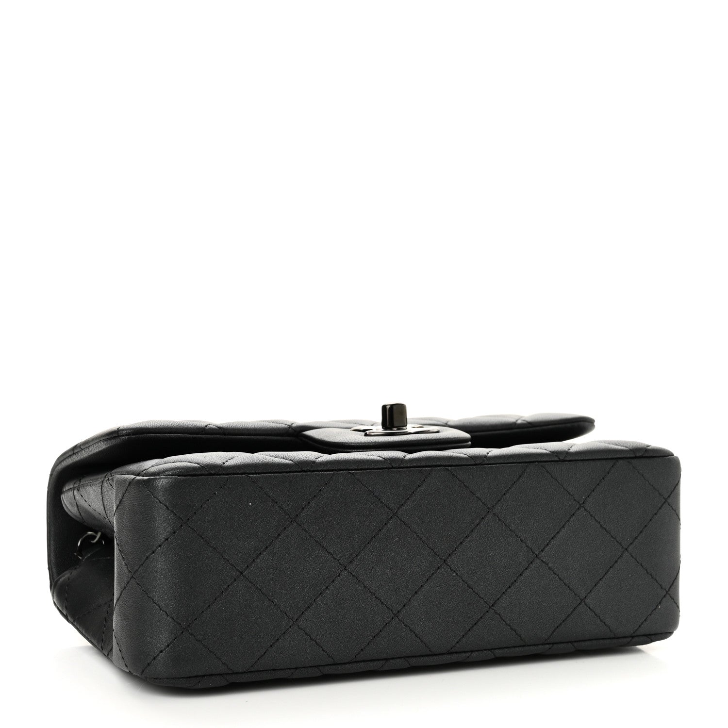Lambskin Quilted Mini Rectangular Flap So Black