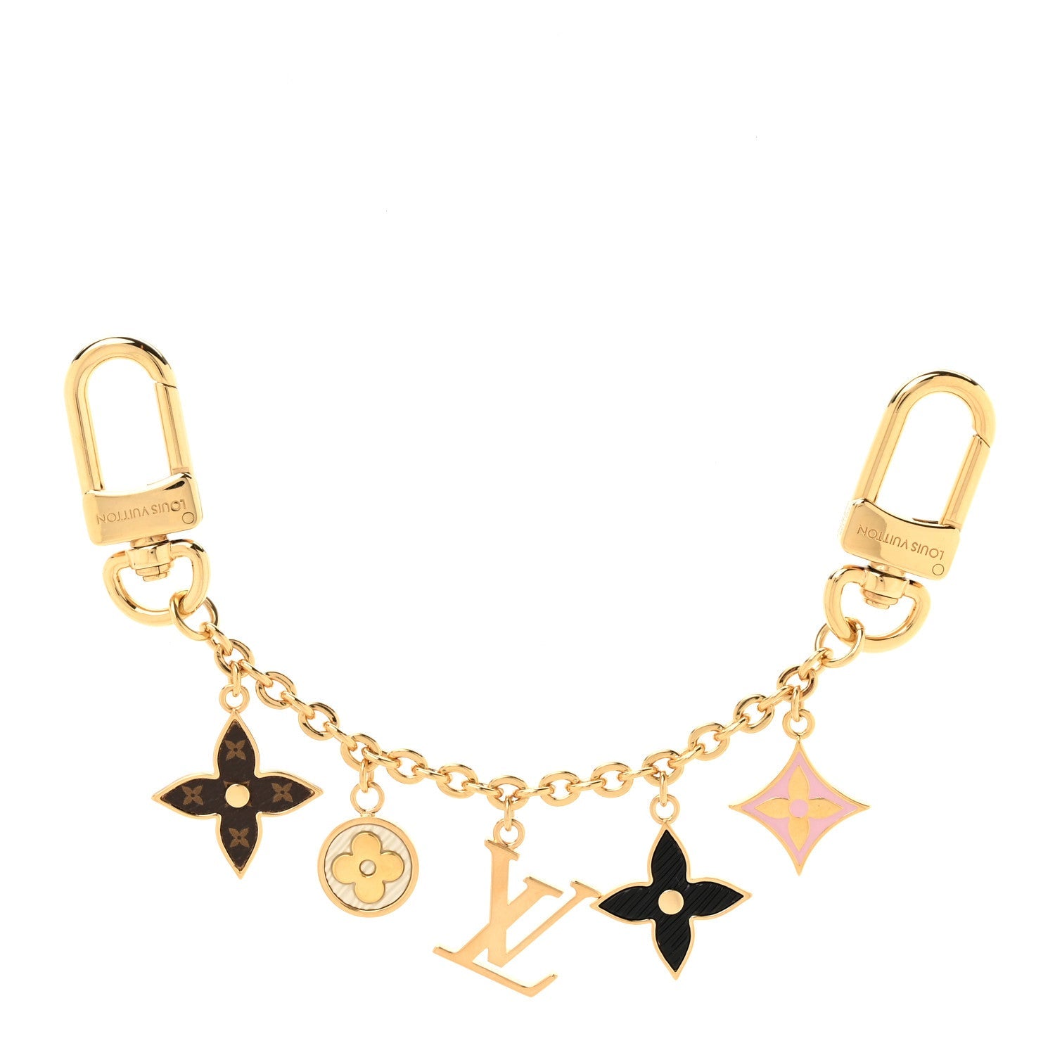Metal Monogram Epi Spring Street Bag Charm Key Holder Gold