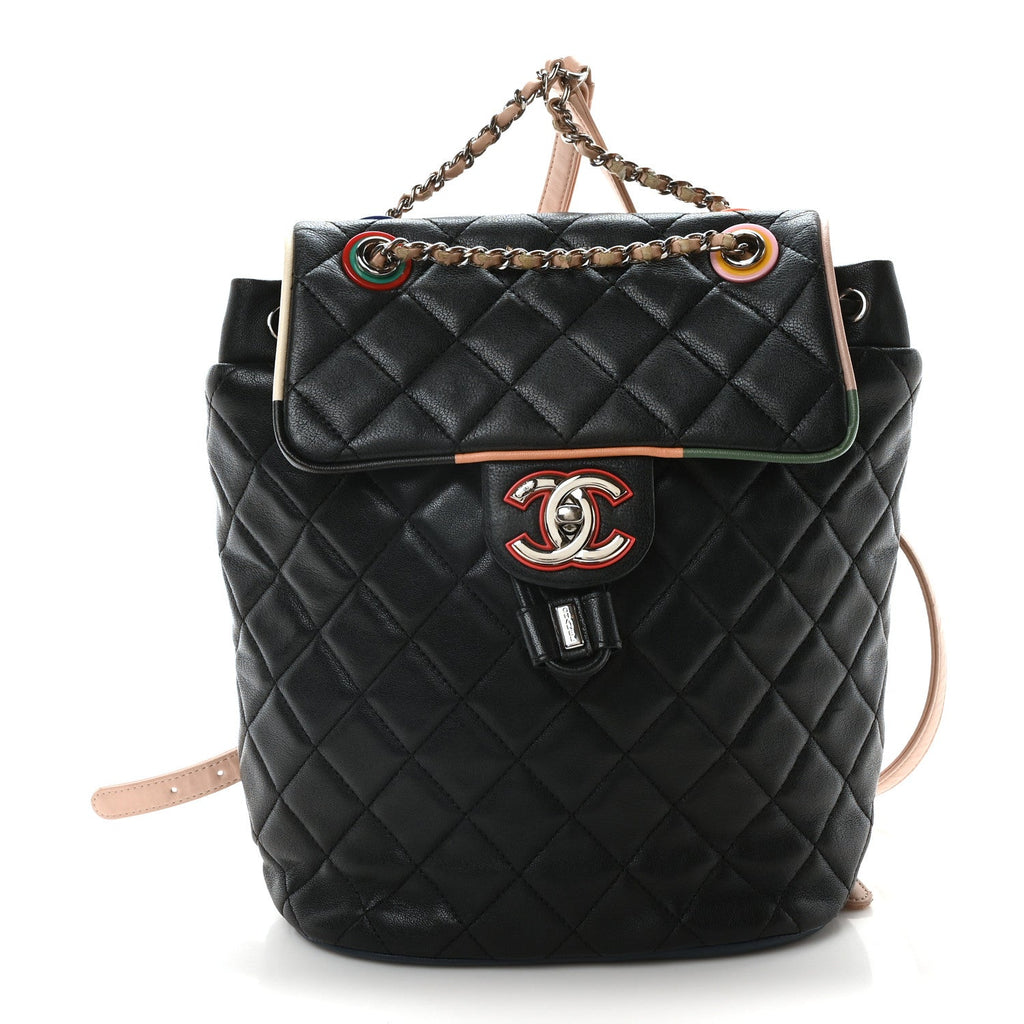 Lambskin Quilted Small Cuba Urban Spirit Backpack Black