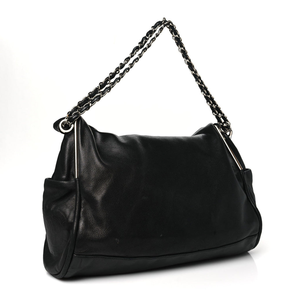 Lambskin Large Ultimate Soft Tote Black