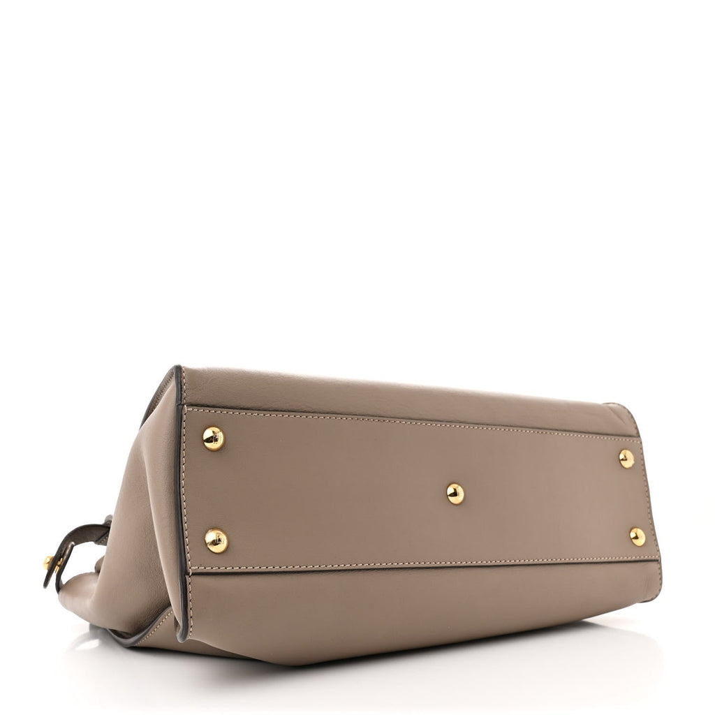 Vitello Seta Shiny Nappa Plexiglass Medium Peekaboo I SEE U Satchel Tortora