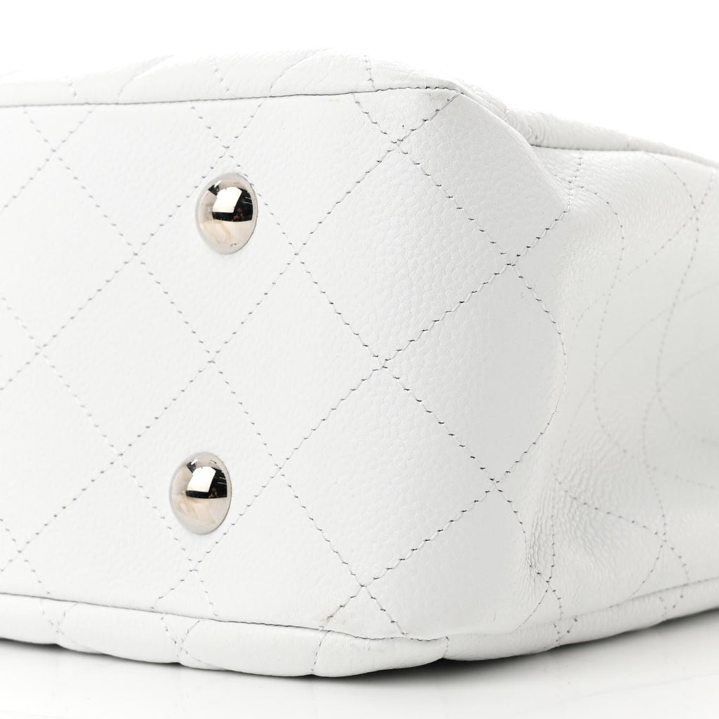 Caviar Quilted Maxi Paris Edinburgh Flap White