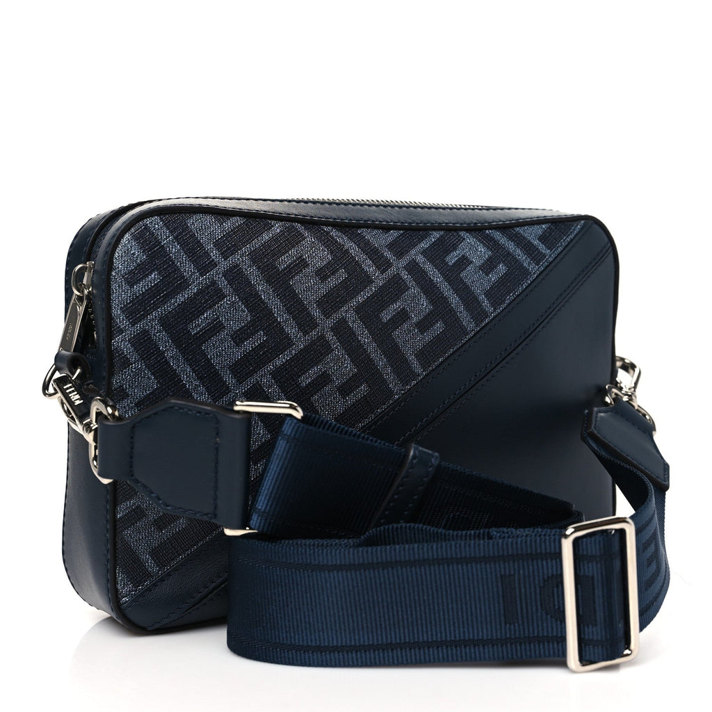Glazed Fabric Vitello Liberty FF 1974 Diagonal Camera Case Navy
