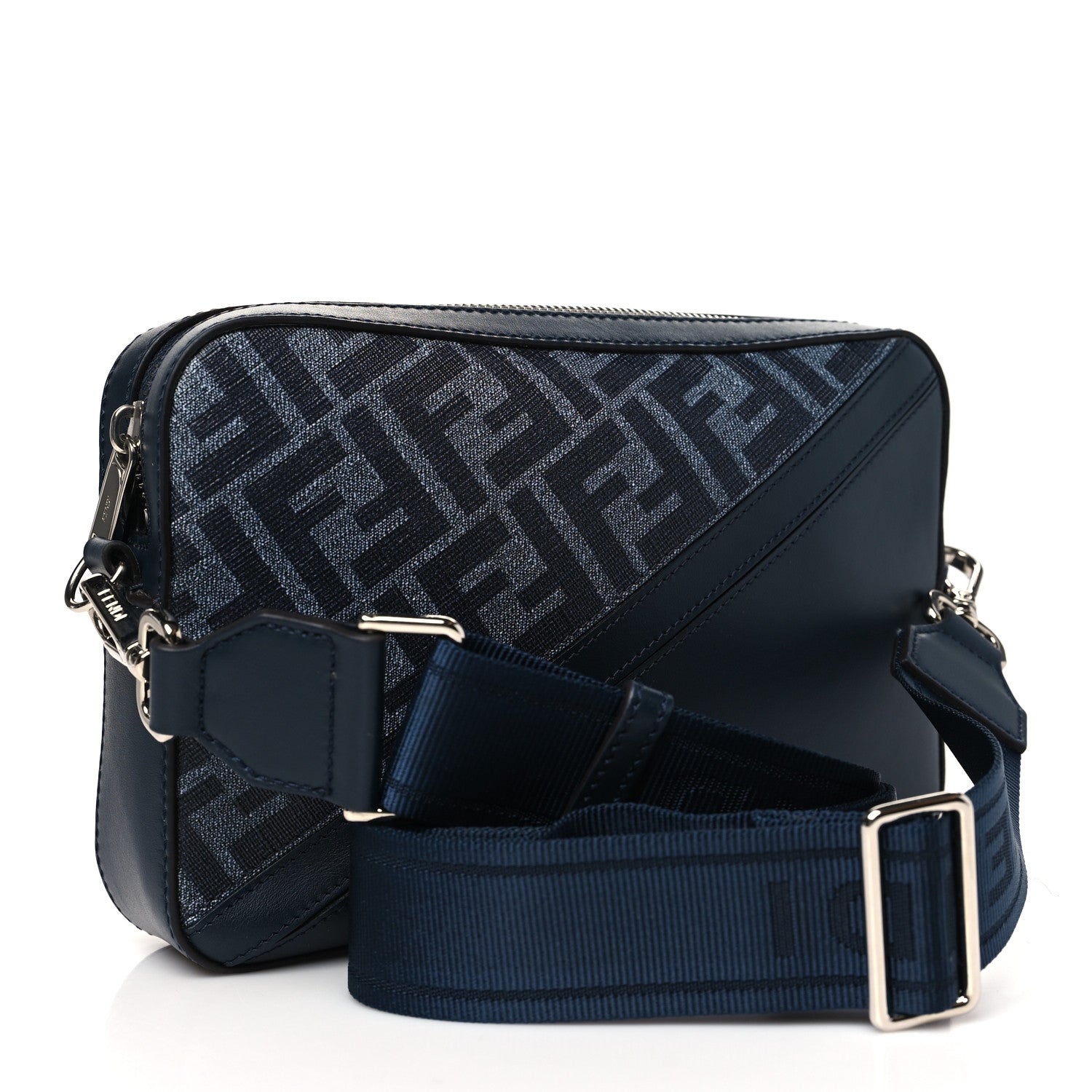 Glazed Fabric Vitello Liberty FF 1974 Diagonal Camera Case Navy