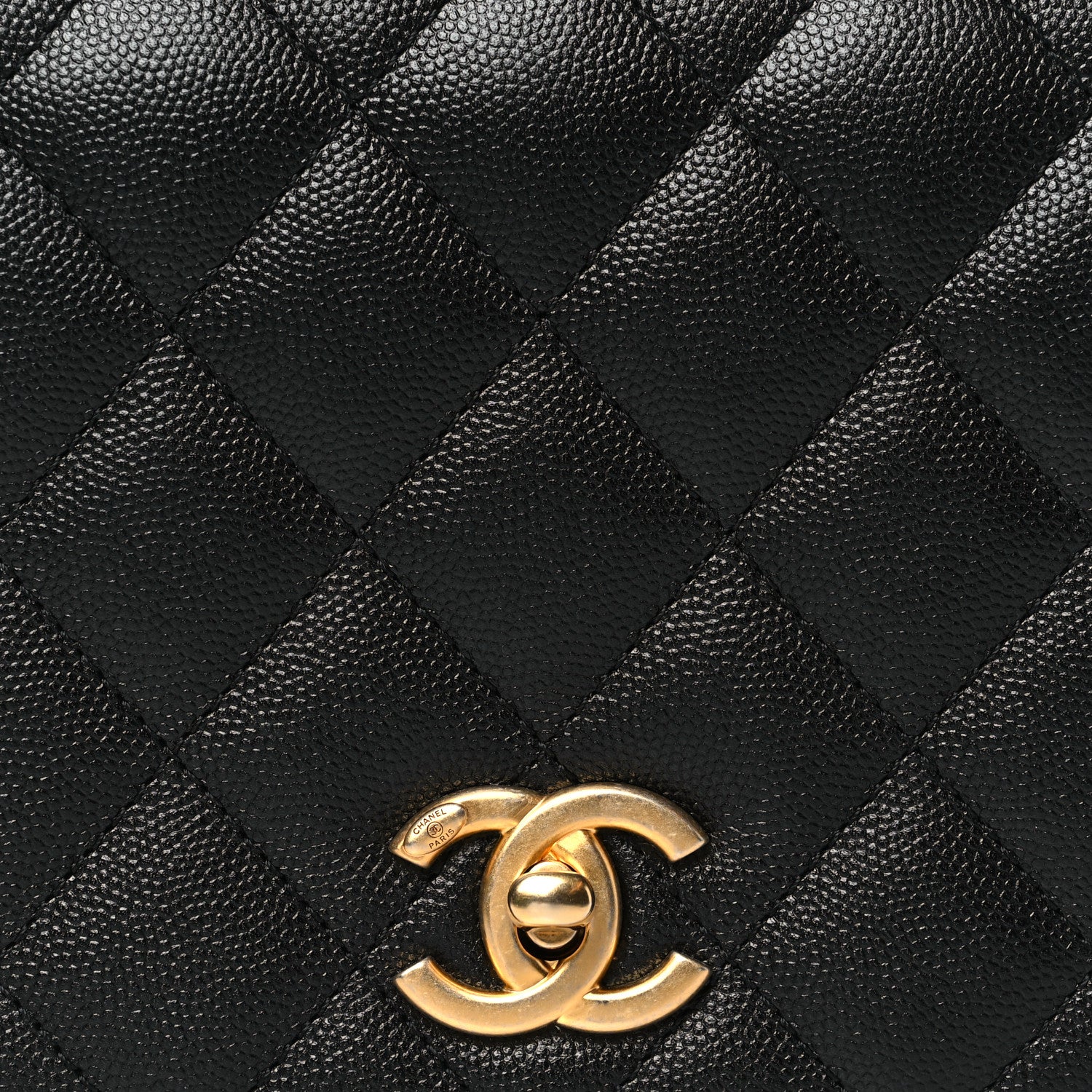 Caviar Quilted Mini Top Handle Flap Black