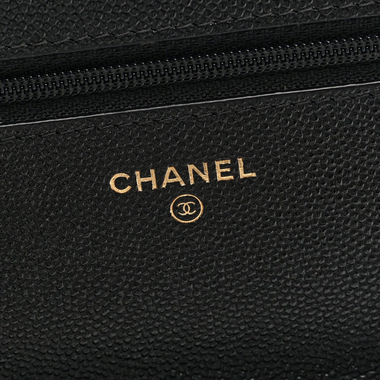 Caviar Quilted Golden Class Wallet On Chain WOC Black
