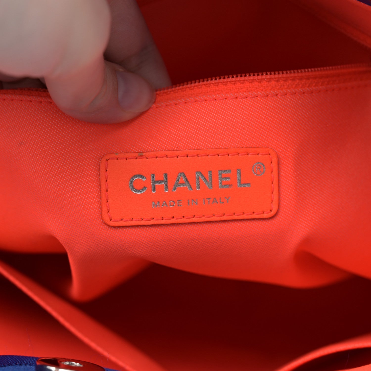 Mixed Fibers Mini Deauville Tote Blue Orange