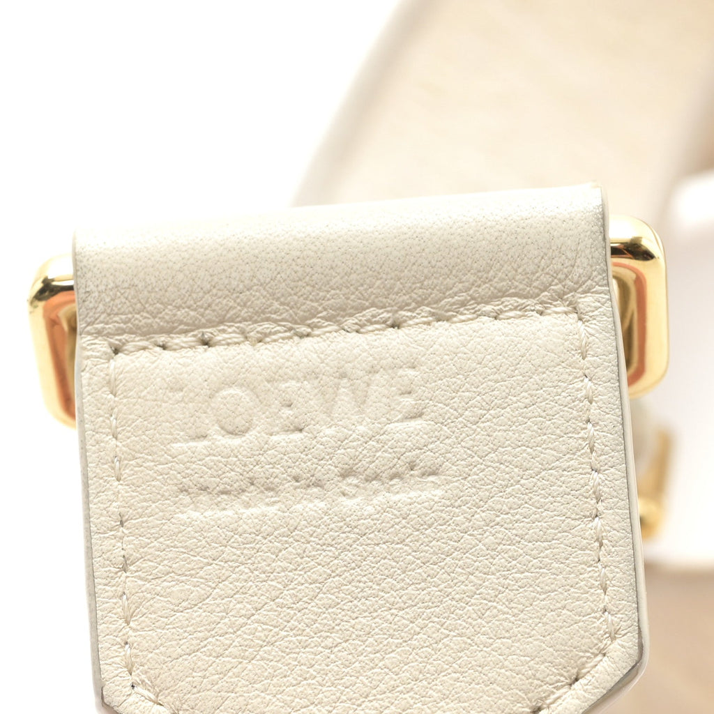 Calfskin Jacquard Webbing Anagram Strap Ecru