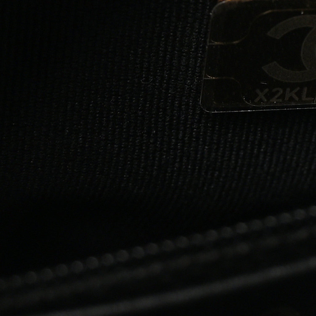 Shiny Aged Calfskin Quilted Nano Kelly Shopper Black