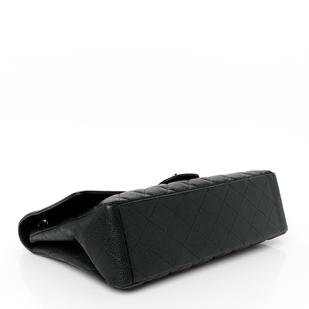 Caviar Quilted Maxi Single Flap Black