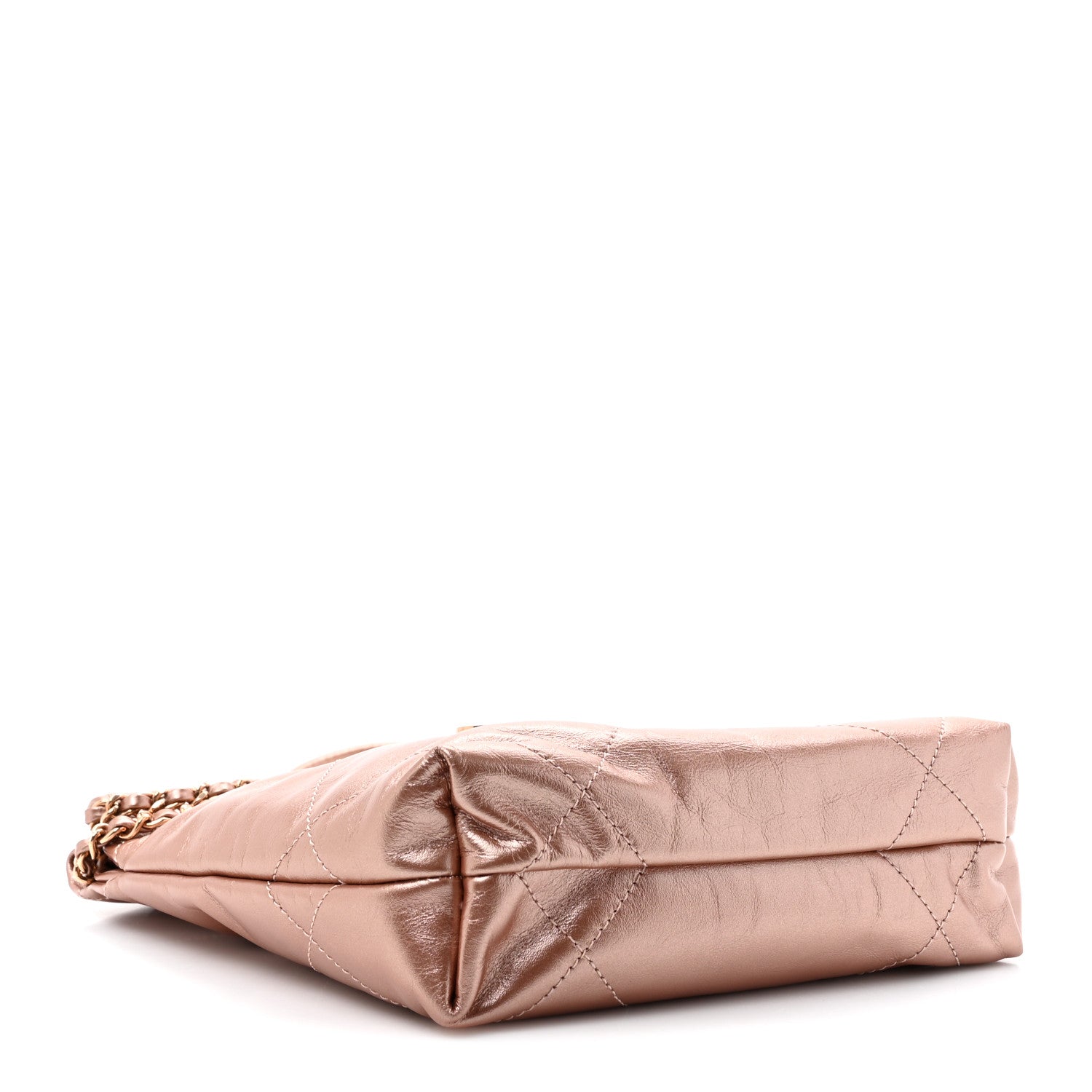 Metallic Calfskin Quilted Mini Chanel 22 Copper