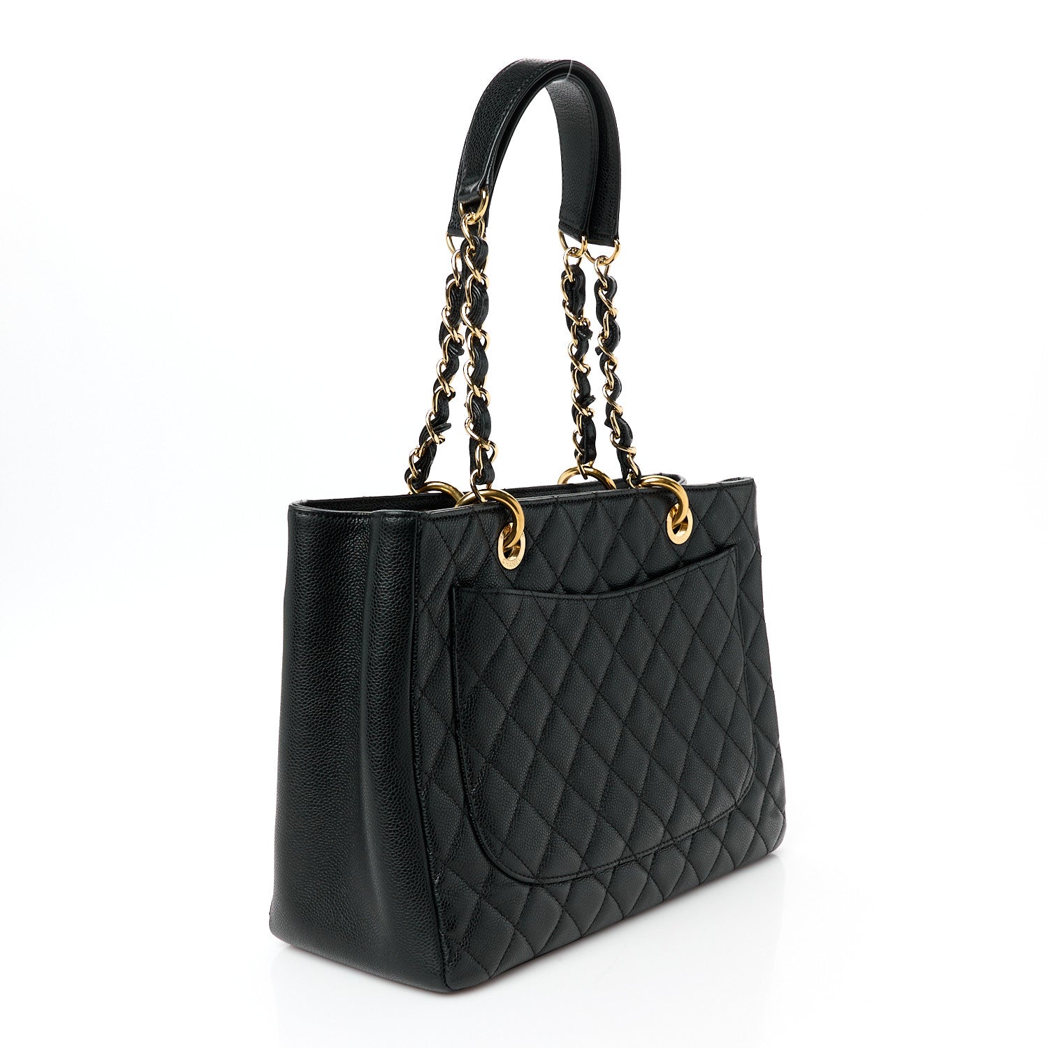 Caviar Quilted Grand Shopping Tote GST Black