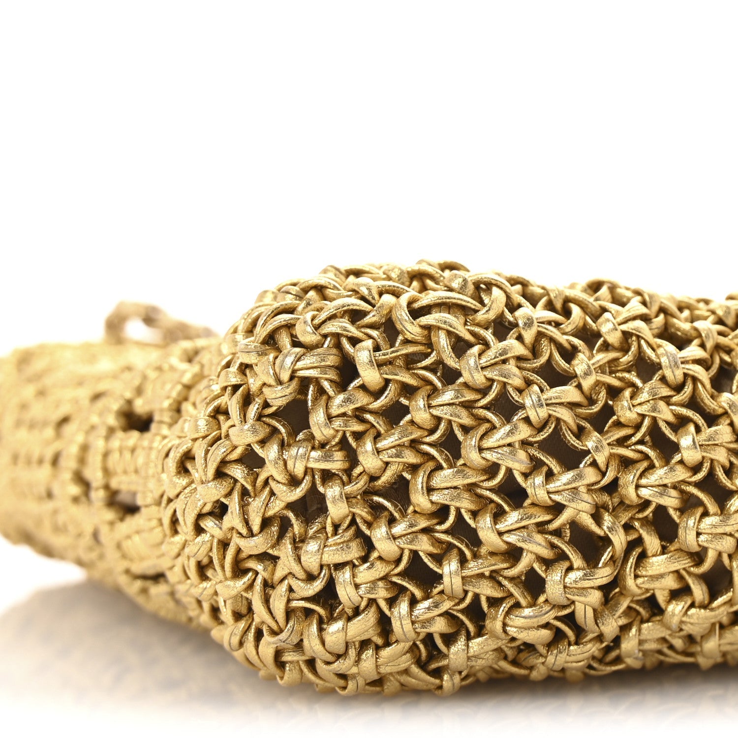 Metallic Calfskin Macrame Mini Chanel 22 Gold