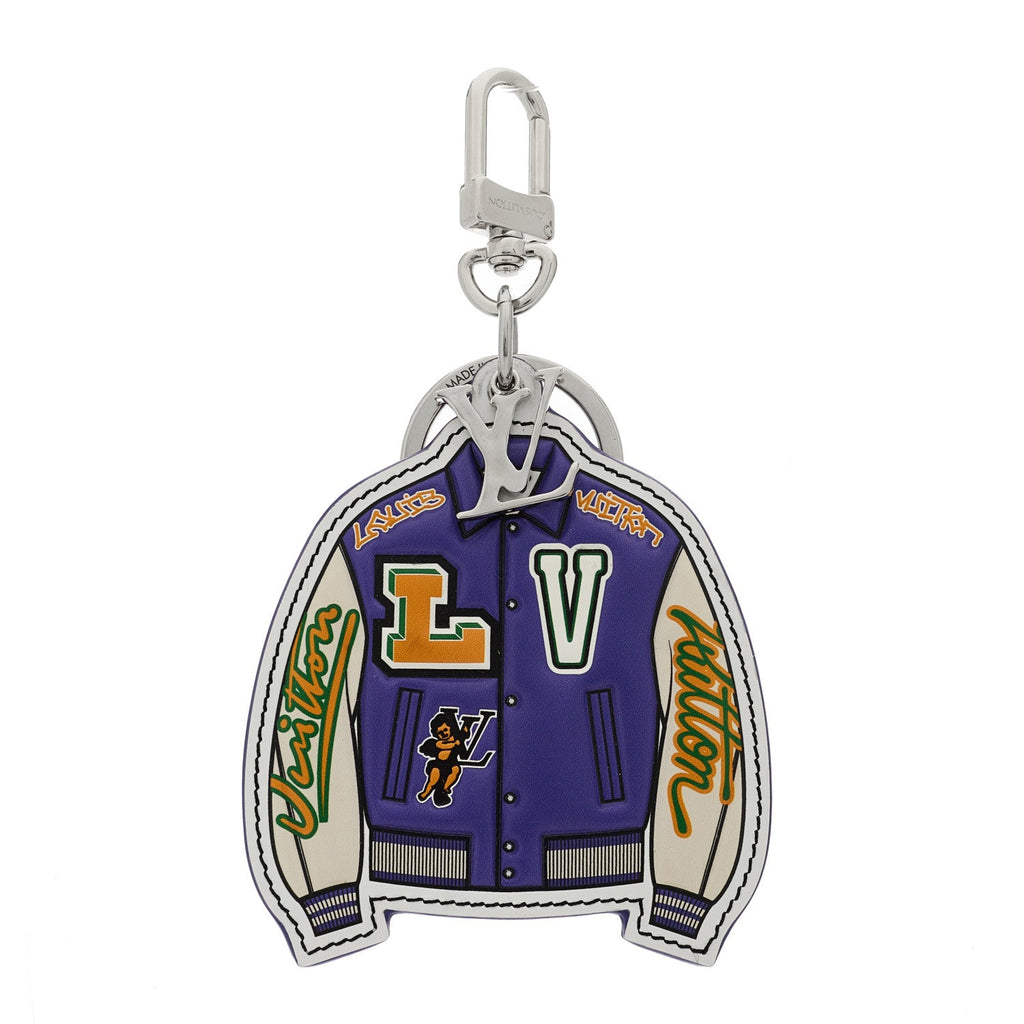 Calfskin LV Varsity Jacket Illustre Bag Charm Key Holder Multicolor