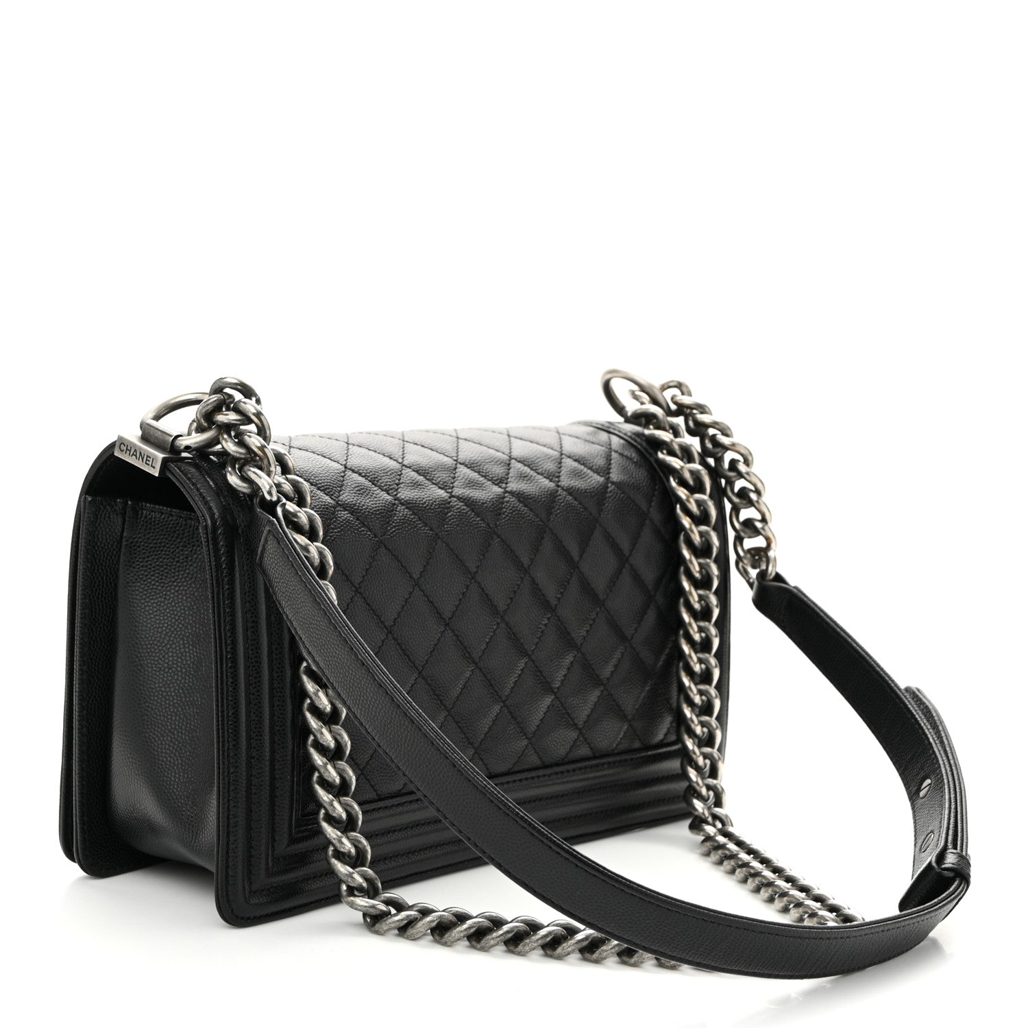 Caviar Quilted Medium Boy Flap Black