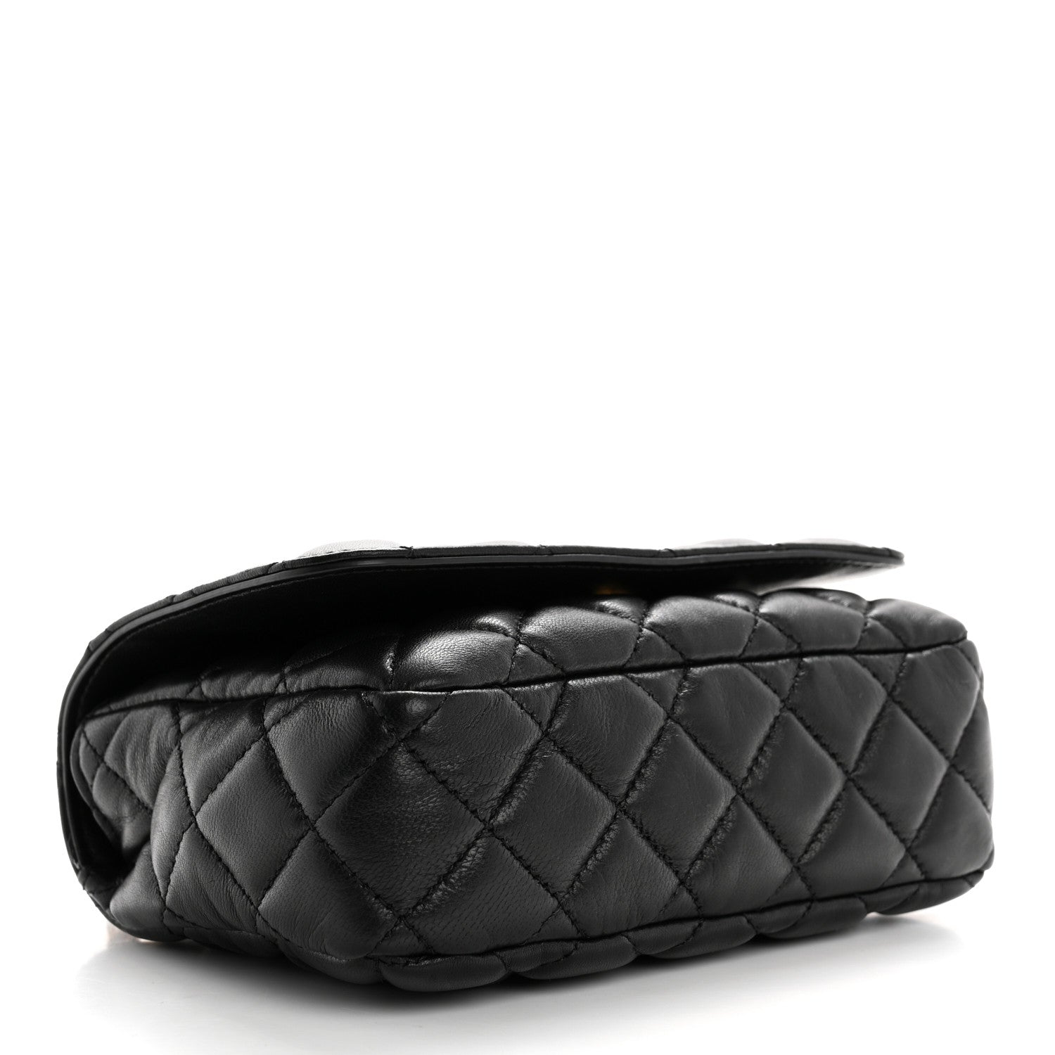 Nappa Quilted Small Medusa Chain Crossbody Black