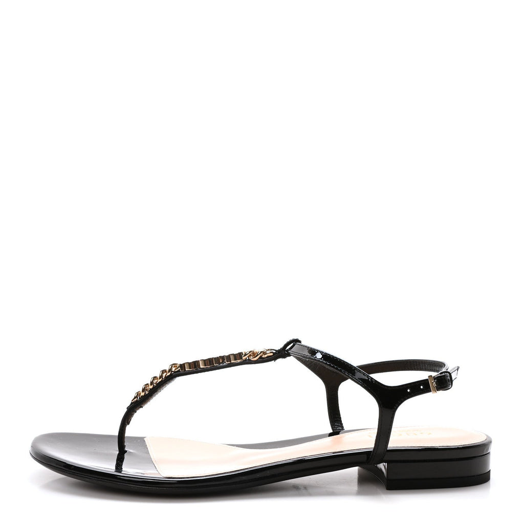 Patent Signoria Thong Sandals 37.5 Black