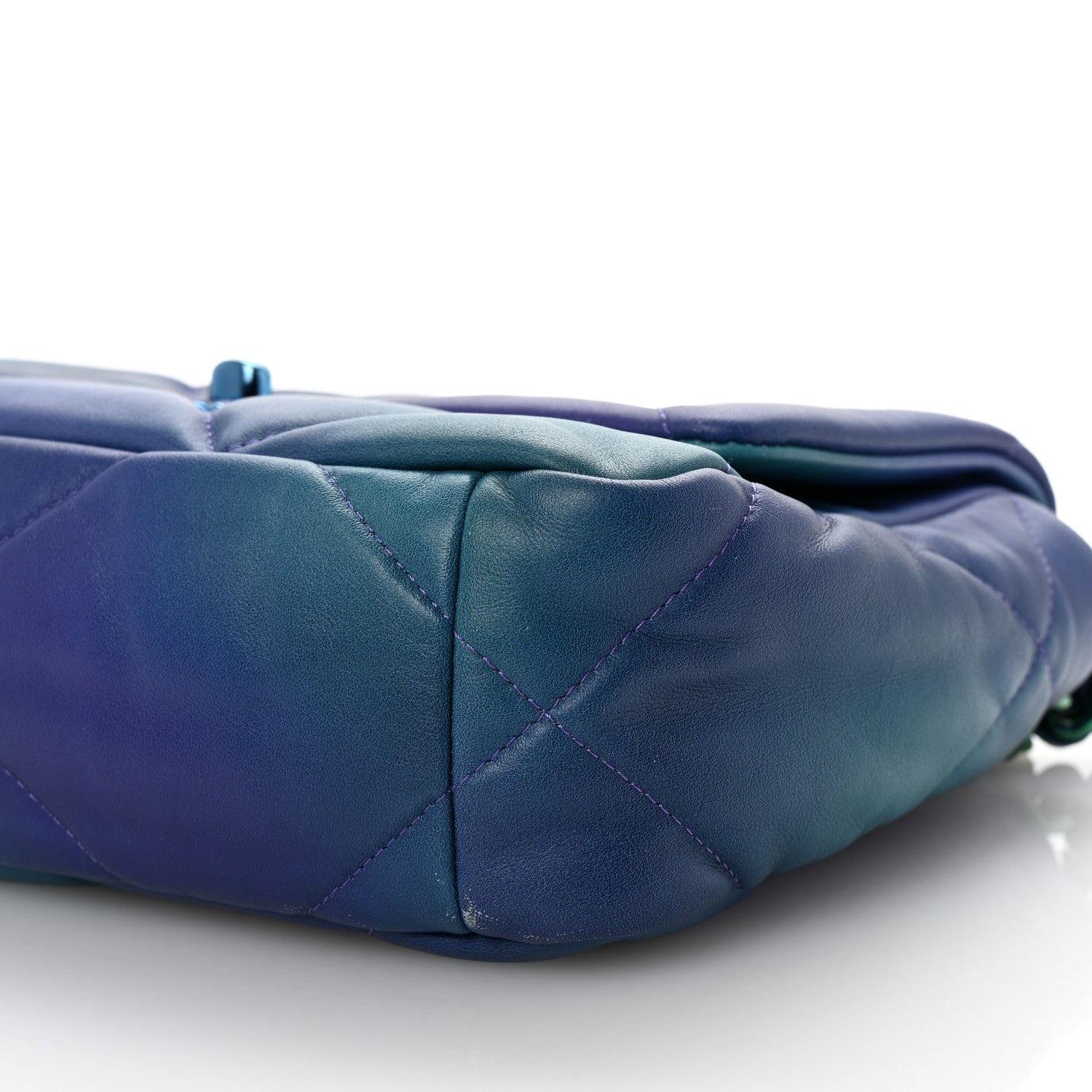 Tie Dye Calfskin Quilted Medium Chanel 19 Flap Blue Purple
