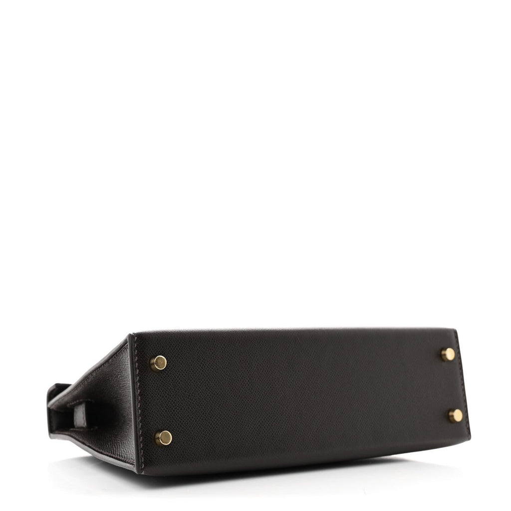 Madame Calfskin Mini Kelly Sellier 20 Bai Brun