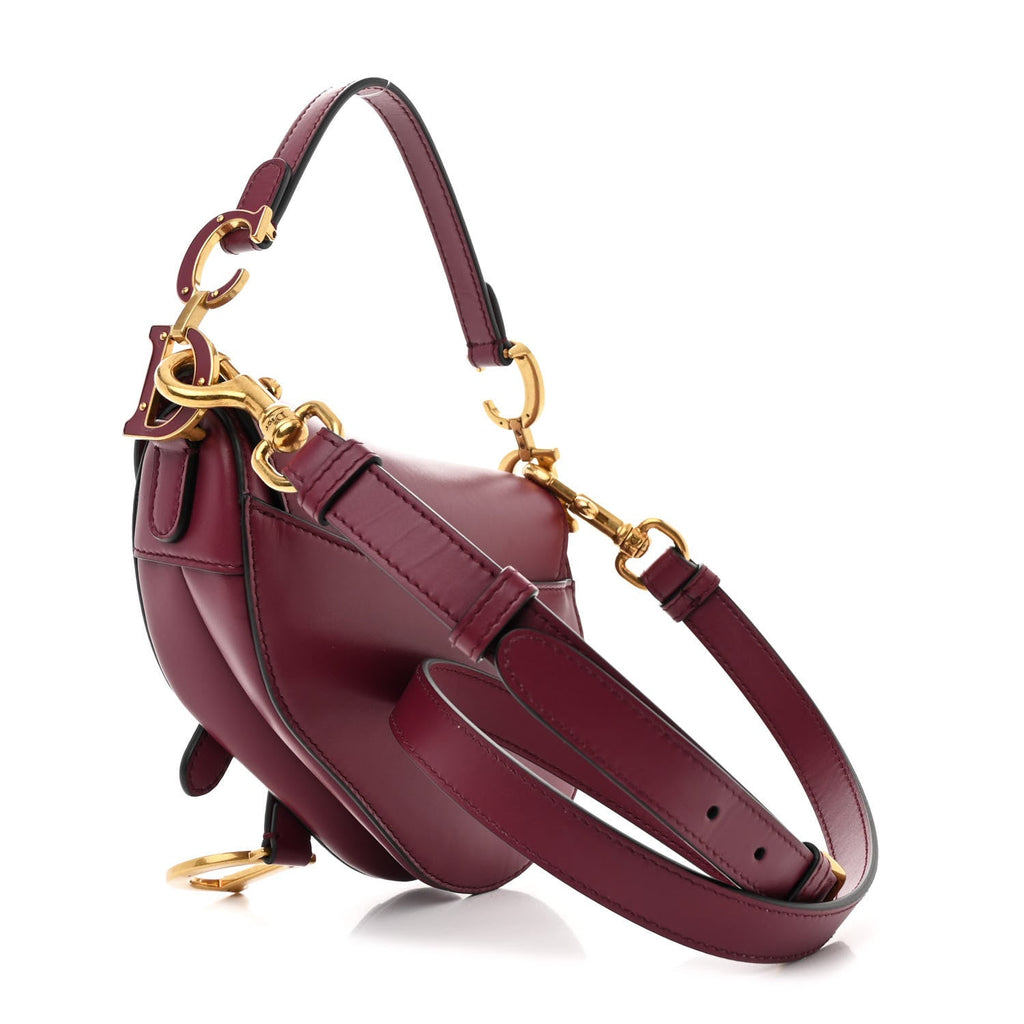 Supple Calfskin Mini Saddle Bag With Strap Purple