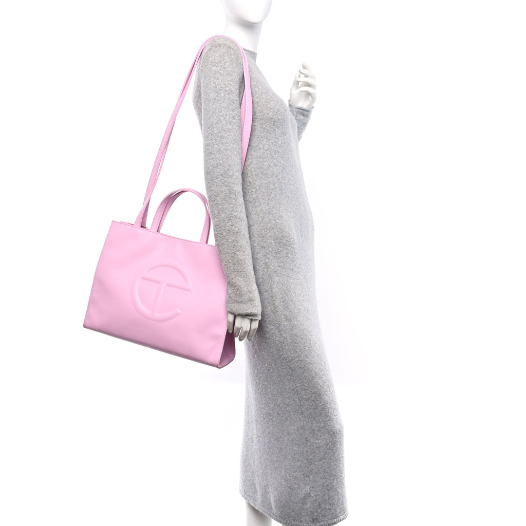 Vegan Leather Medium Shopping Bag Bubblegum