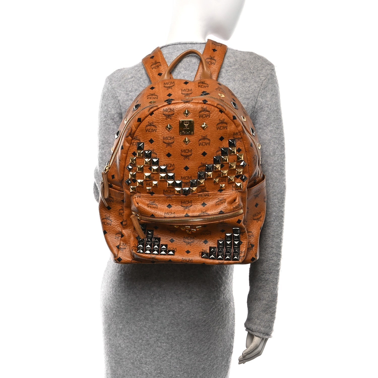 Visetos Studded Medium Stark M Backpack Cognac