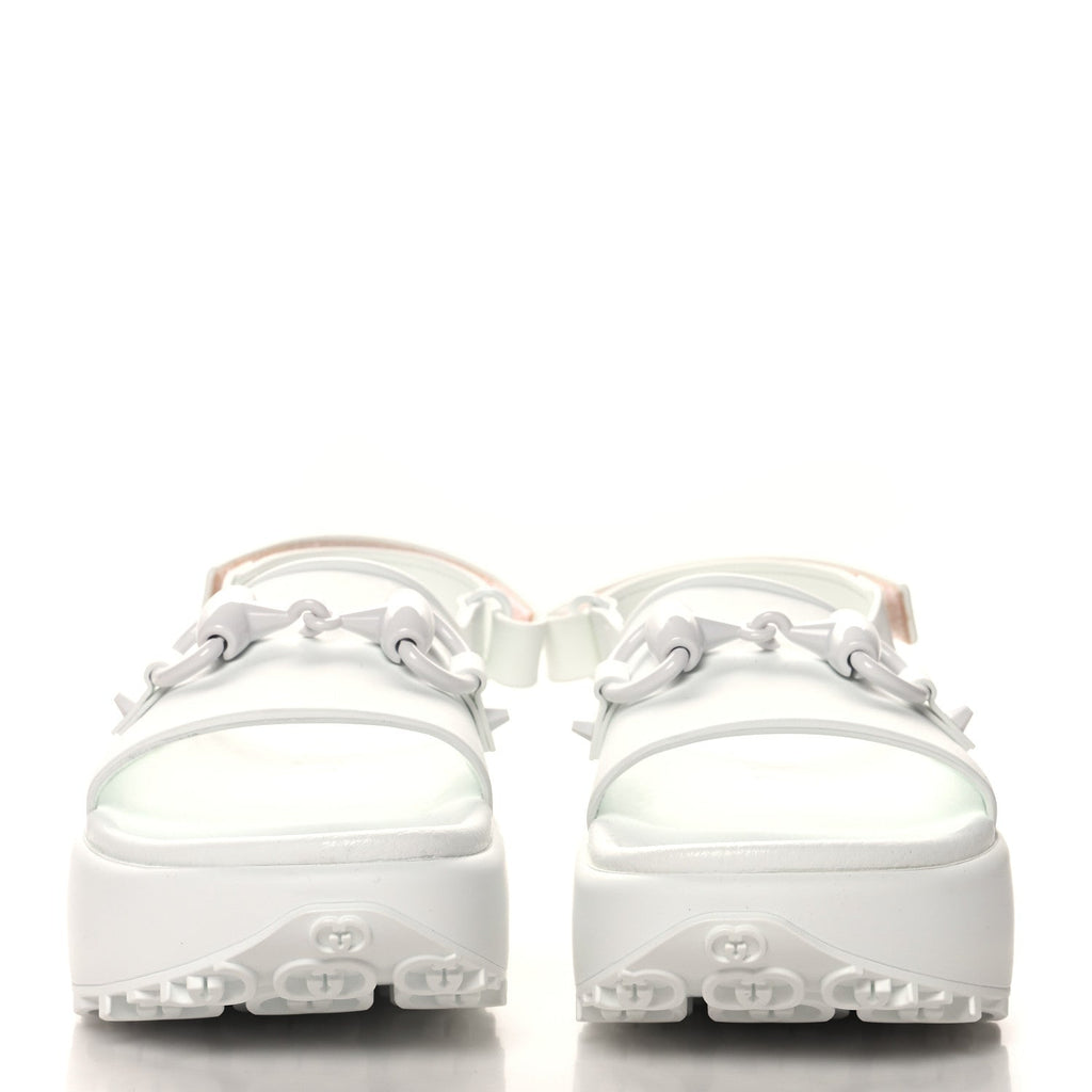 Soft Rubber Horsebit Touch Womens Strapped Sandals 37 Great White
