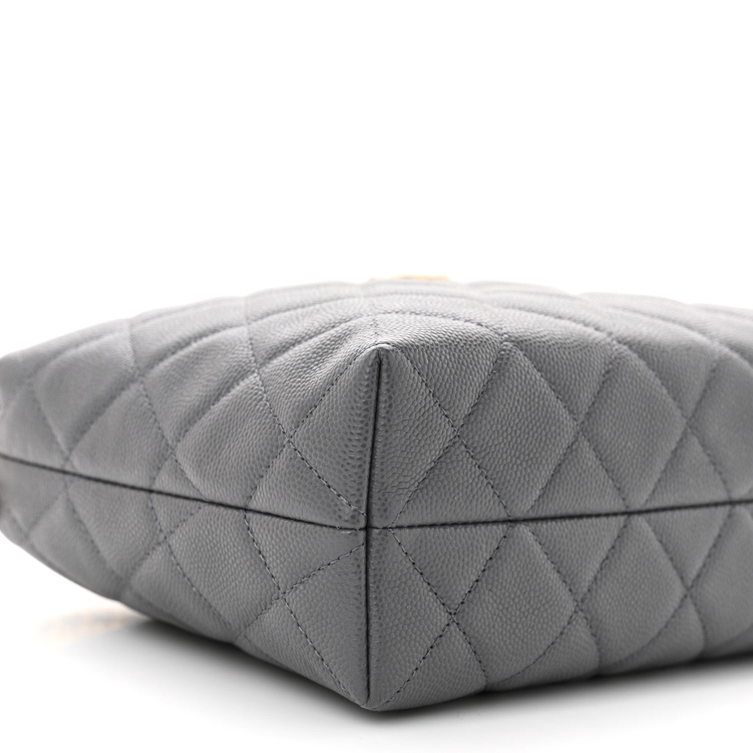 Caviar Quilted Chanel Way Clutch With Chain Grey