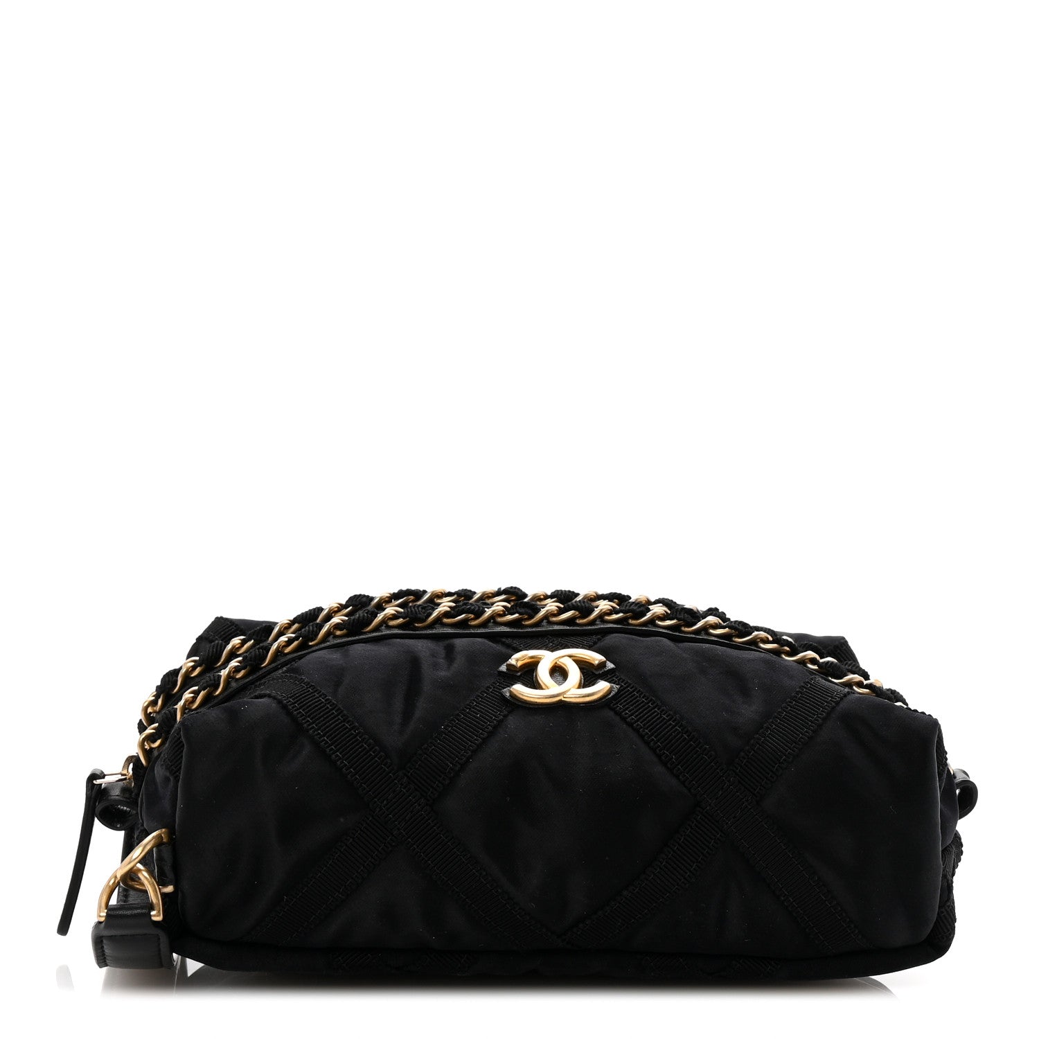 Nylon Grosgrain Lifestyle Pouch With Sleep Mask Black