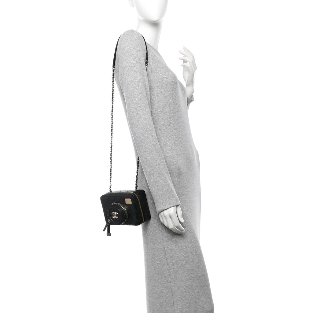 Lambskin Quilted Coco  Bag Black