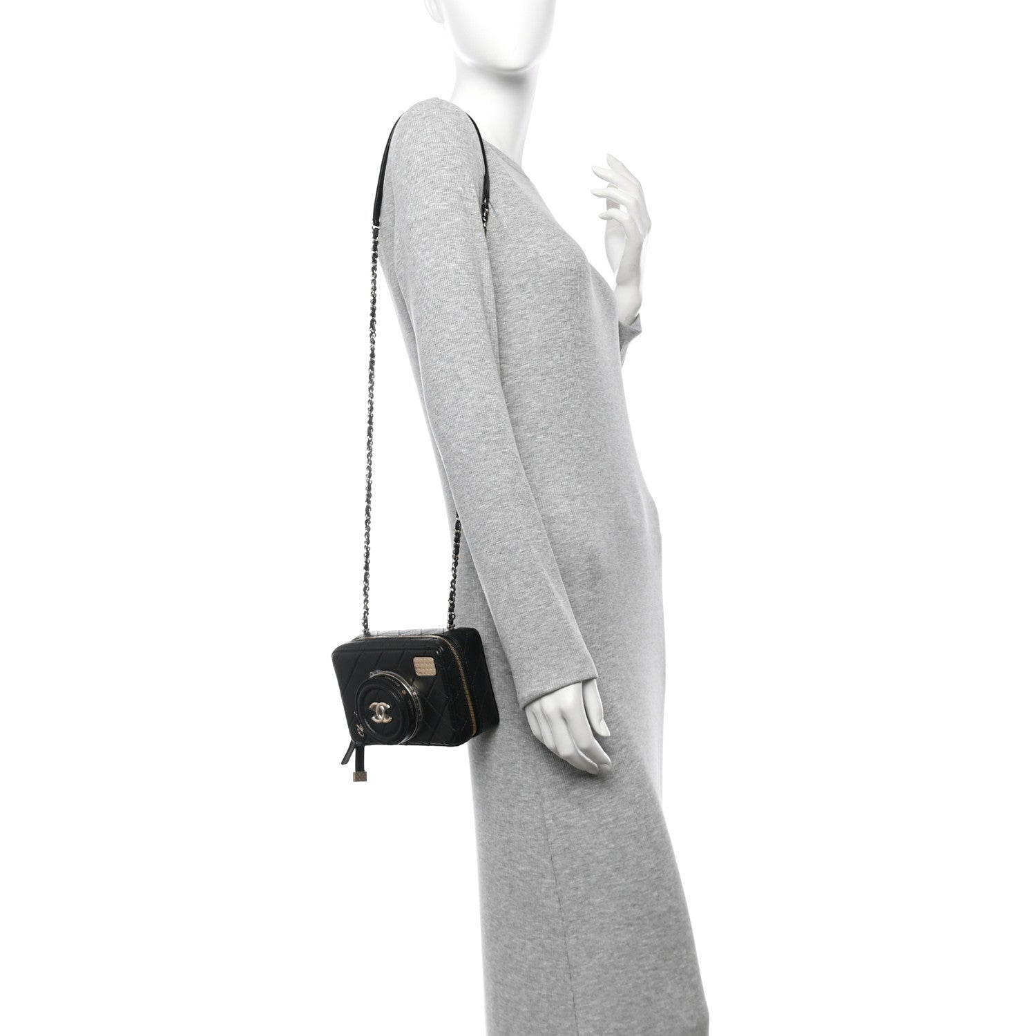 Lambskin Quilted Coco  Bag Black