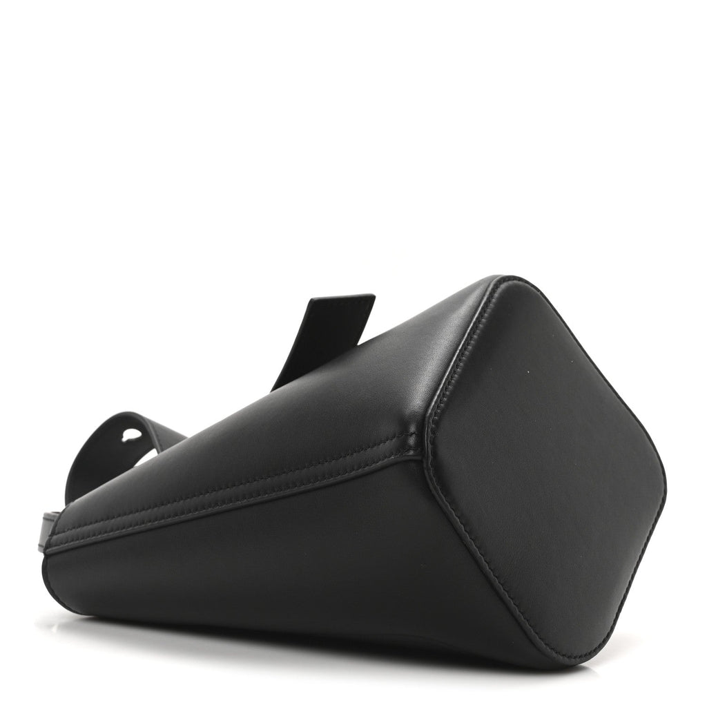 Soft Grained Calfskin Mini Pebble Bucket Bag Black