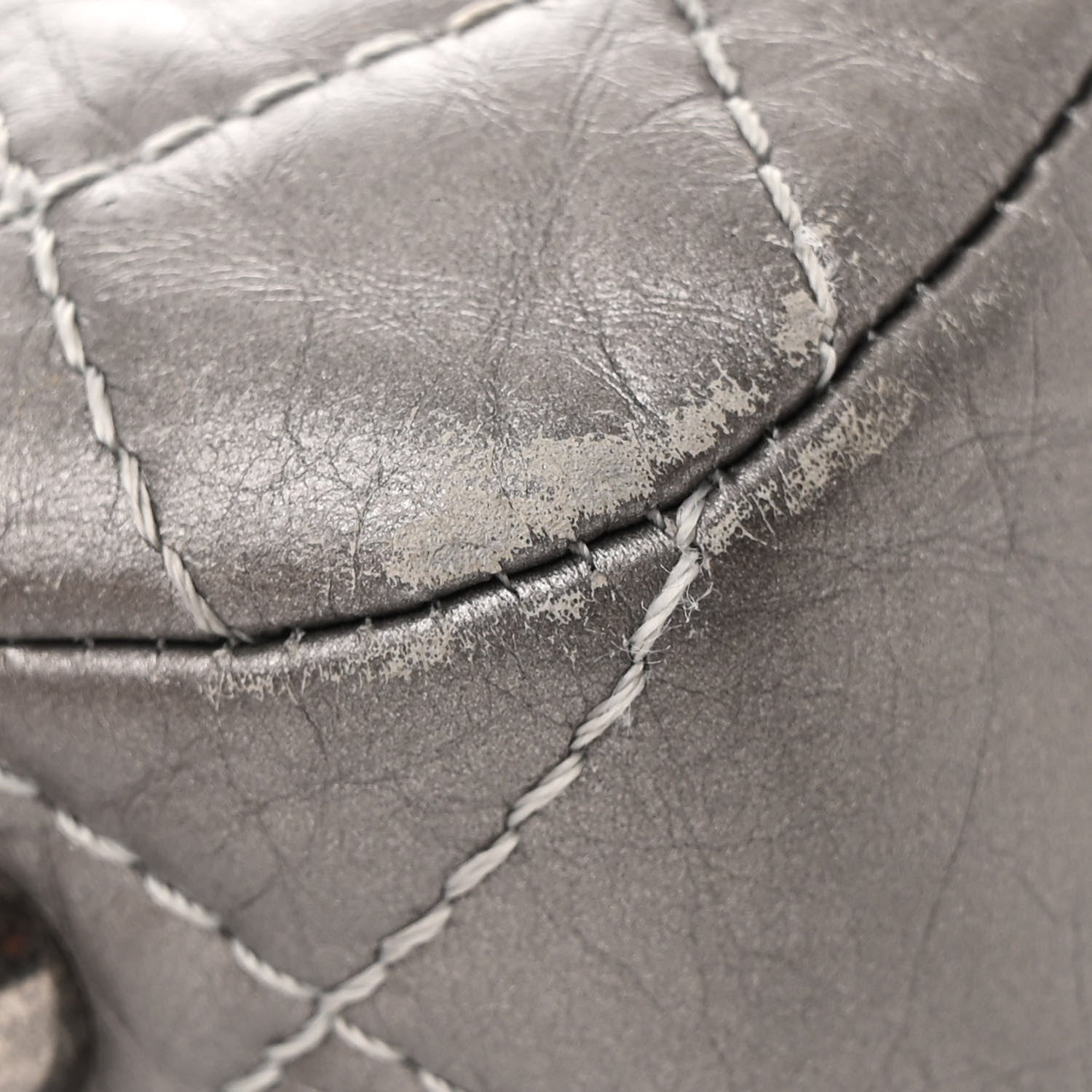 Metallic Aged Calfskin Reissue 2.55 Tote Silver