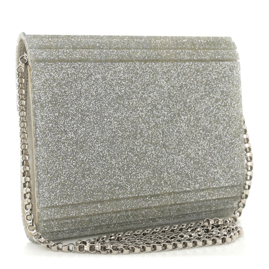Acrylic Glitter Micro Candy Clutch Silver