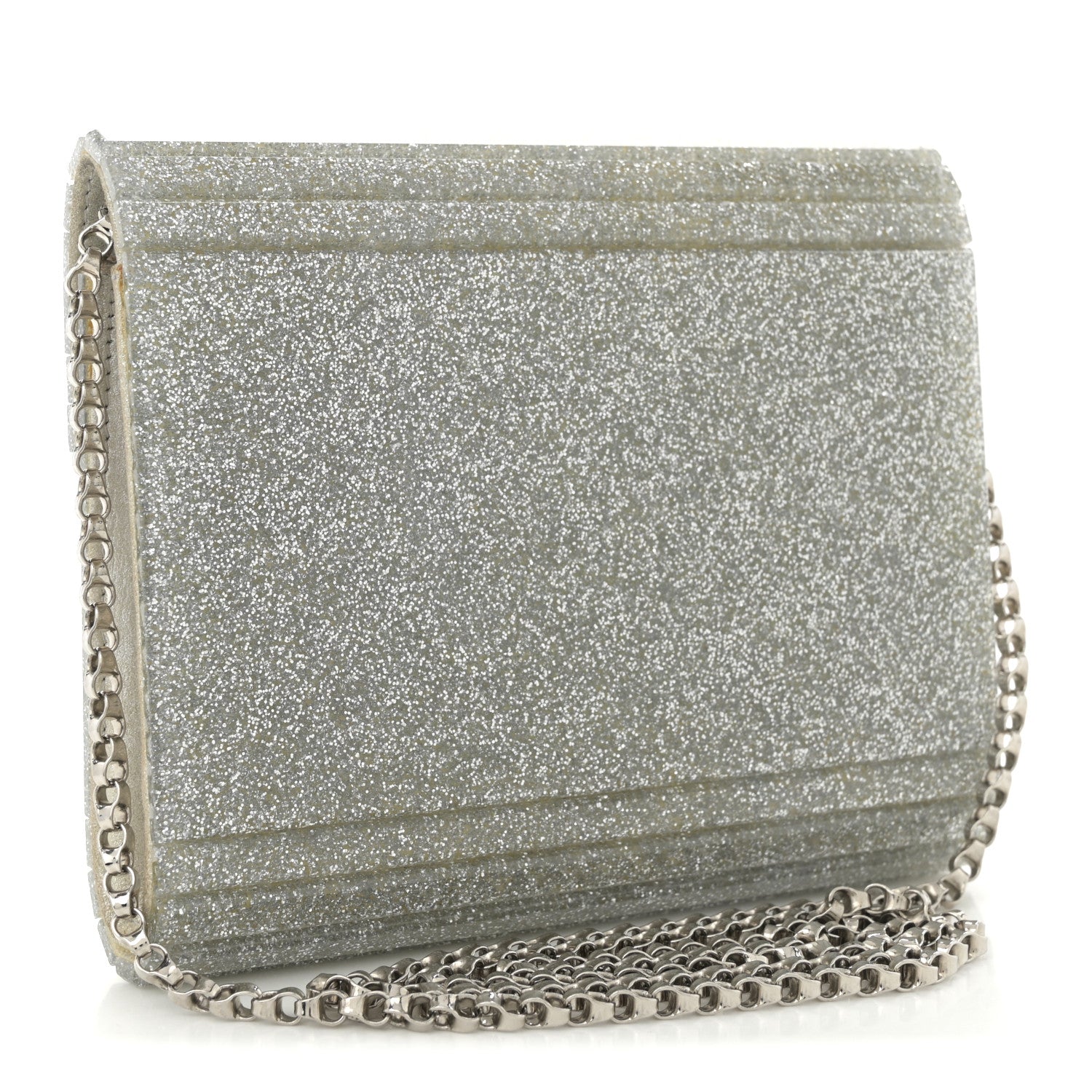 Acrylic Glitter Micro Candy Clutch Silver